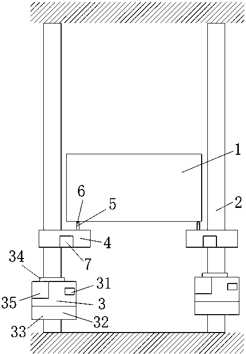 Car elevator with single guide rail and double anti-fall