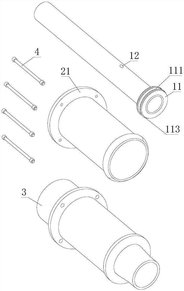 A thrust sleeve compensator for straight pipe and its implementation method