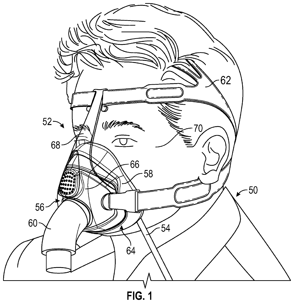 Respiratory mask with nasogastric tube path