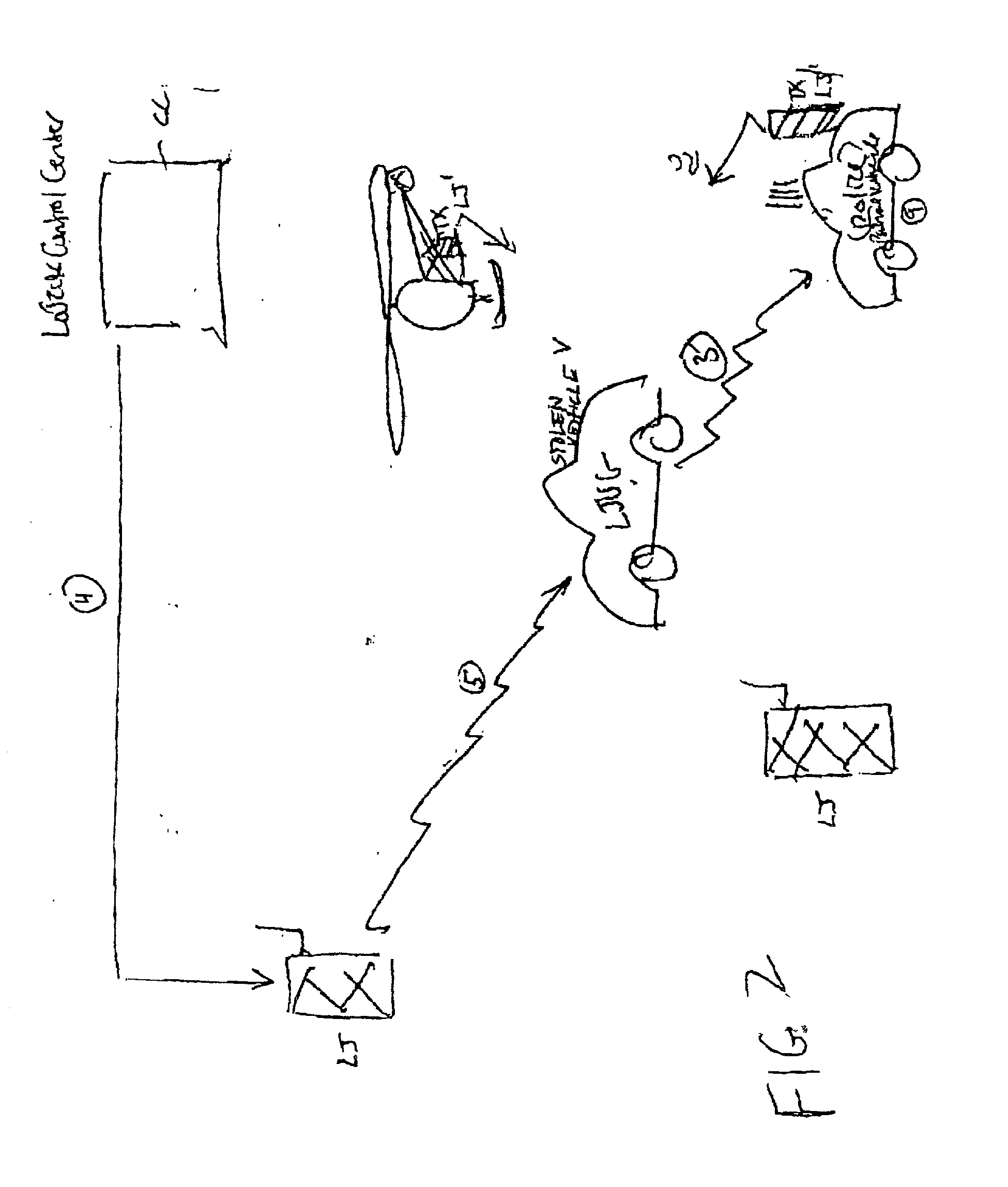 Method of and apparatus for utilizing geographically spread cellular radio networks to supplement more geographically limited stolen vehicle recovery radio networks in activation of radio tracking and recovery of such vehicles