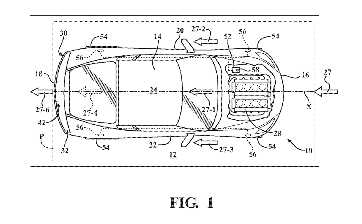 Lighting system for a motor vehicle with active aerodynamic element