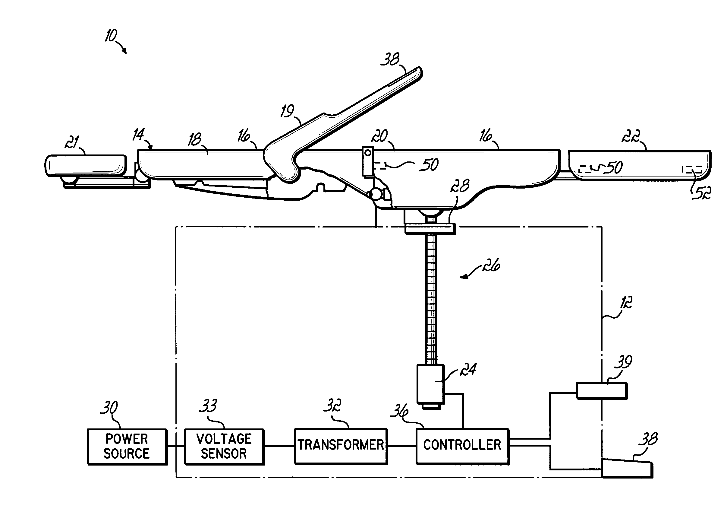 Line voltage compensation system for power chair