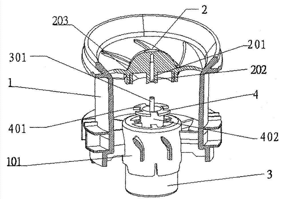 Hair drier device capable of preventing hairs from being rolled into motor