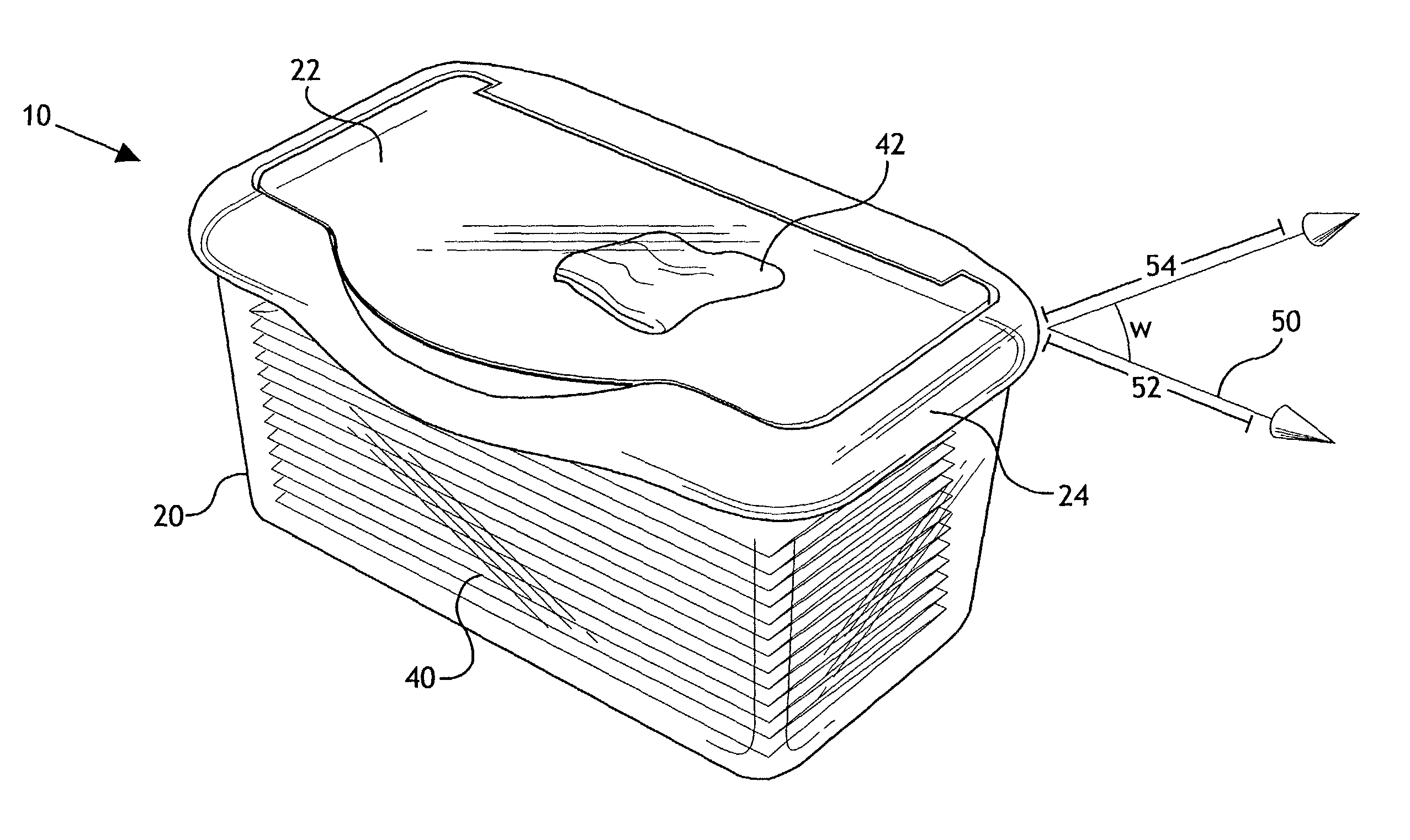 Package and method for storing and dispensing wet wipes in a pop-up format
