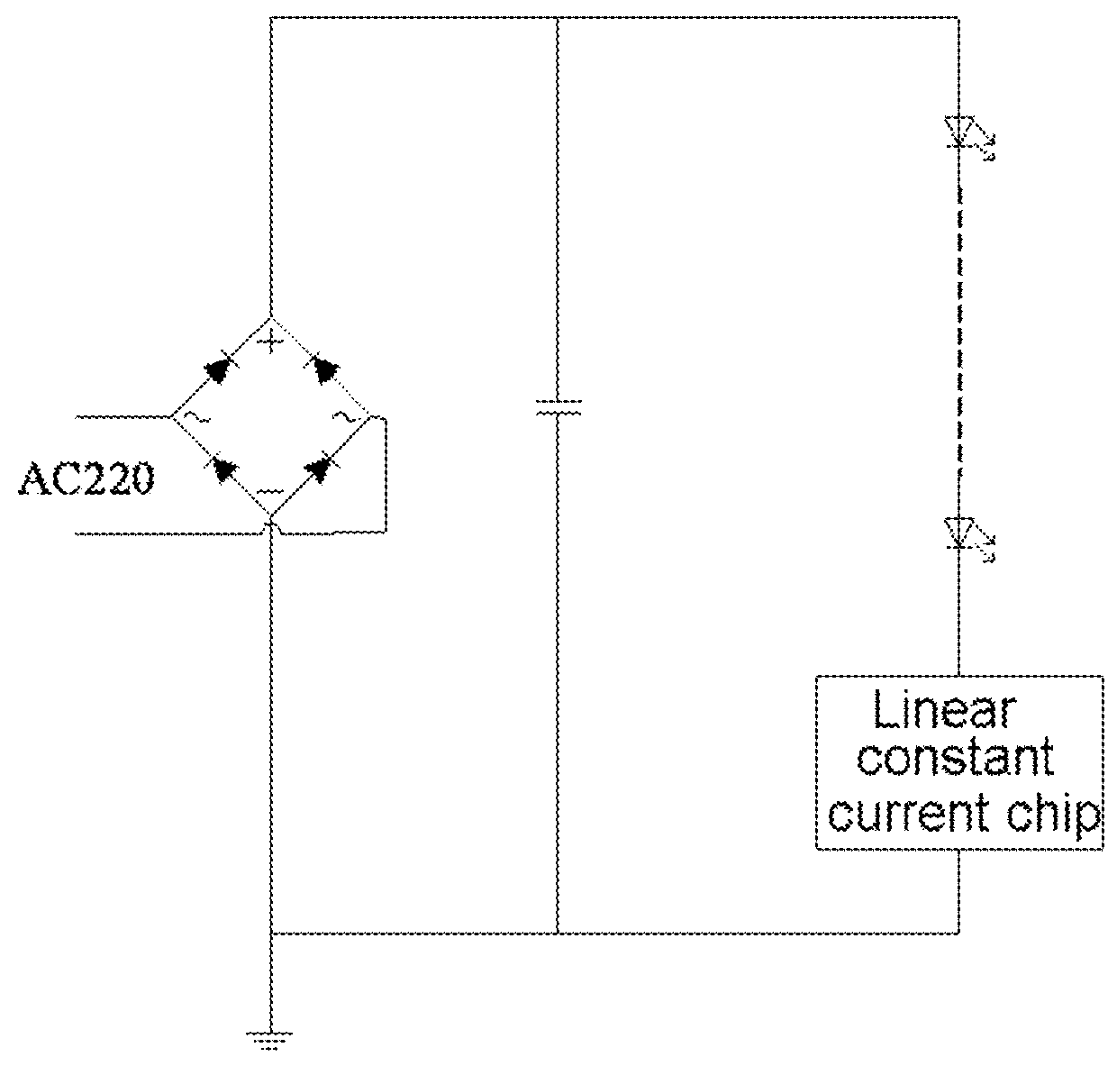 Linear constant current LED drive device capable of driving reduced number of leds