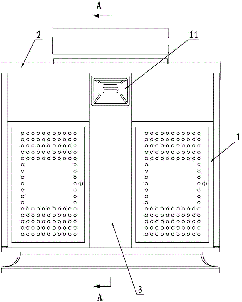 Composite type dustbin capable of trapping, adhering and killing mosquitoes and flies by light and killing mosquitoes and flies by wind