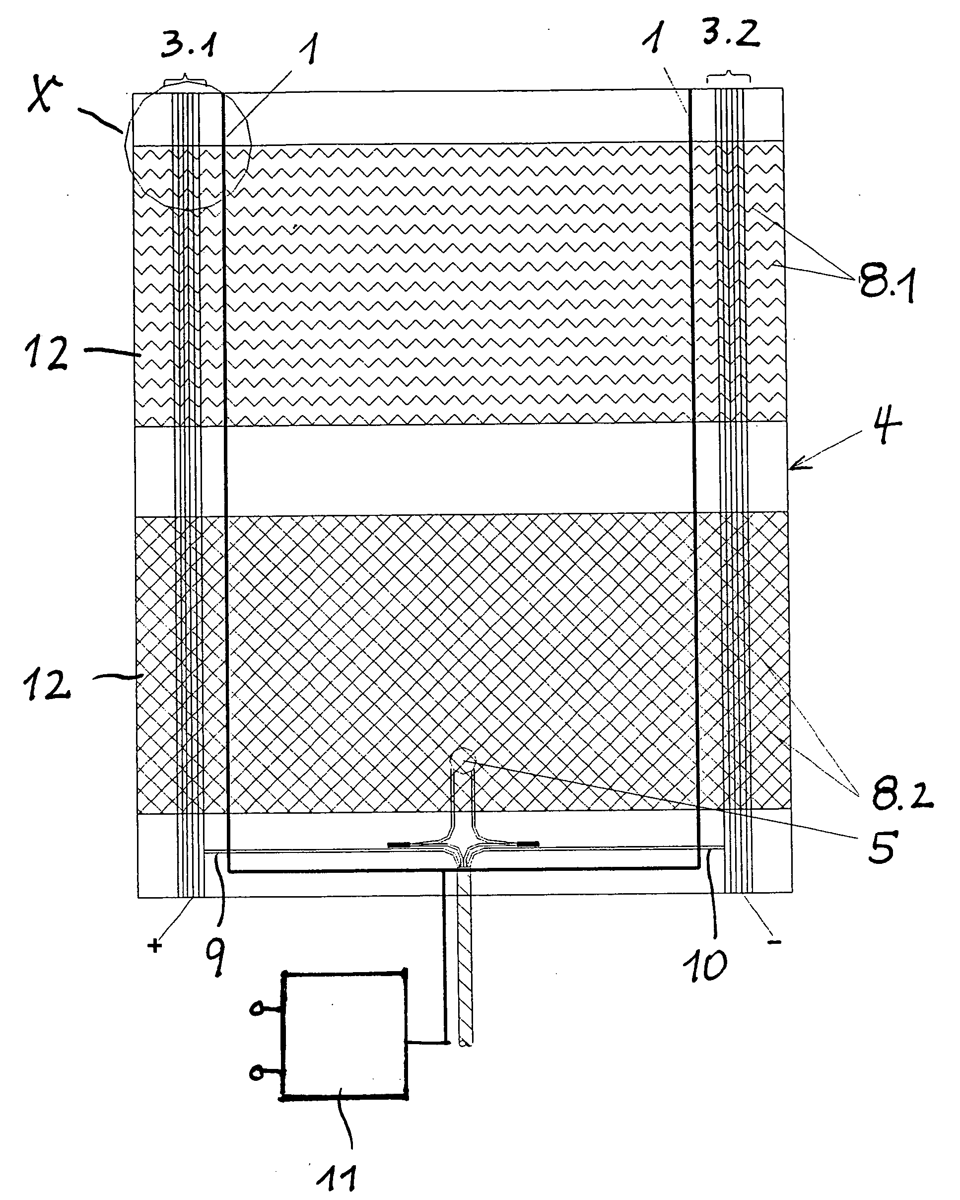 Monitoring device for flexible heating elements
