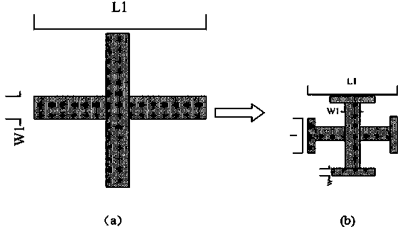 Top-end-extended cross terahertz absorption structure and application thereof