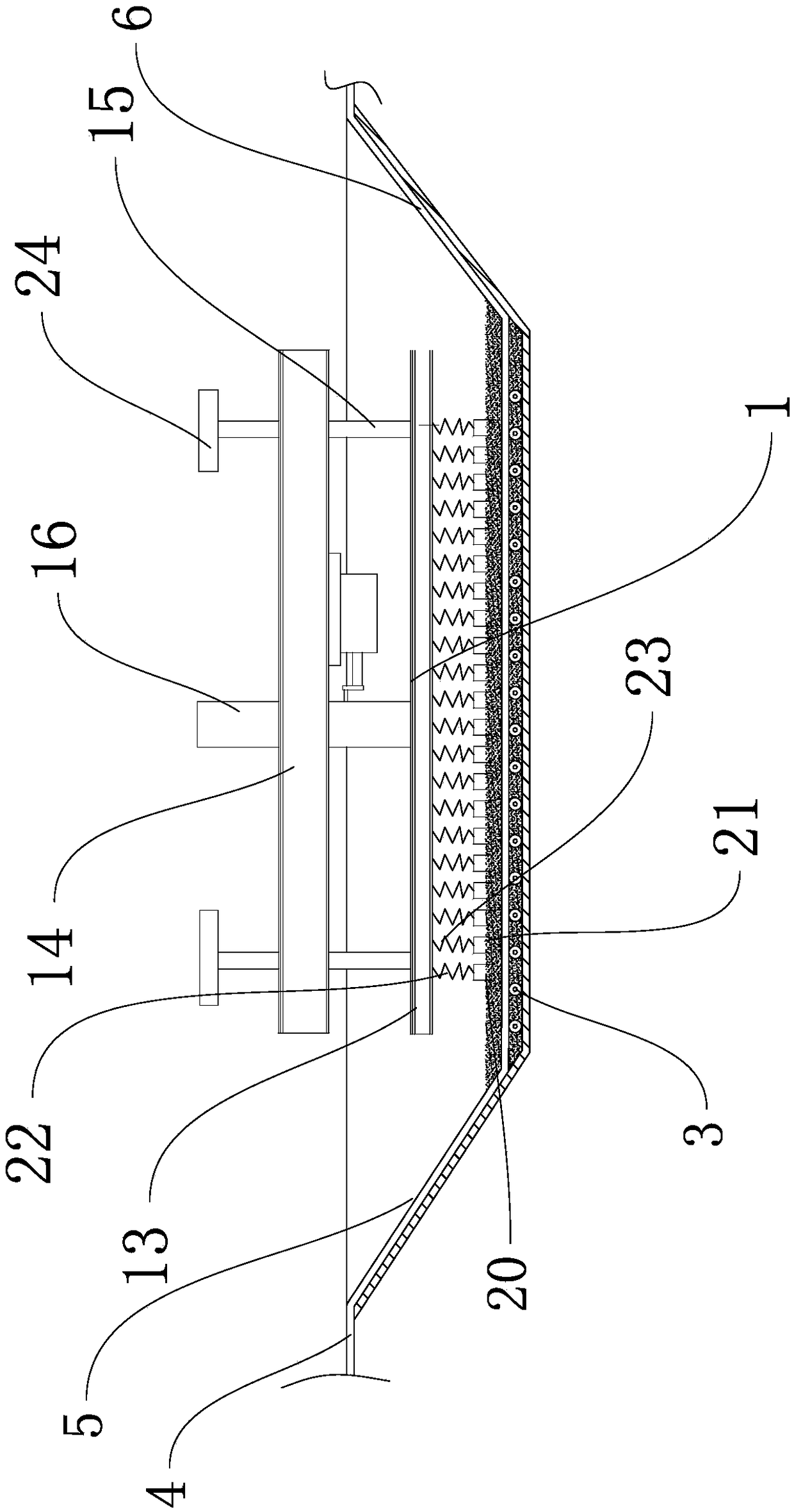 Softening mechanism in leather softening machine