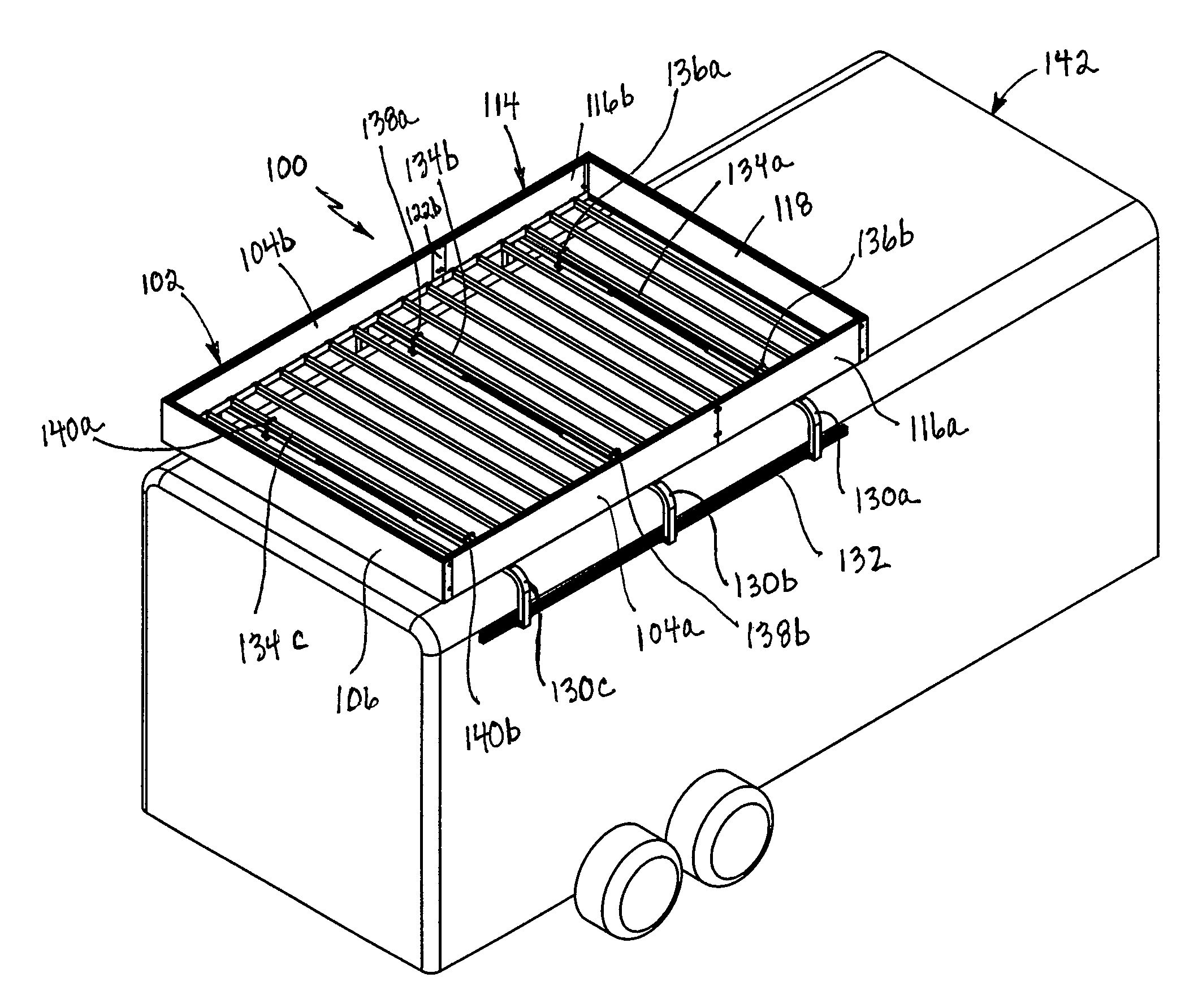 Storage rack assembly for vehicle