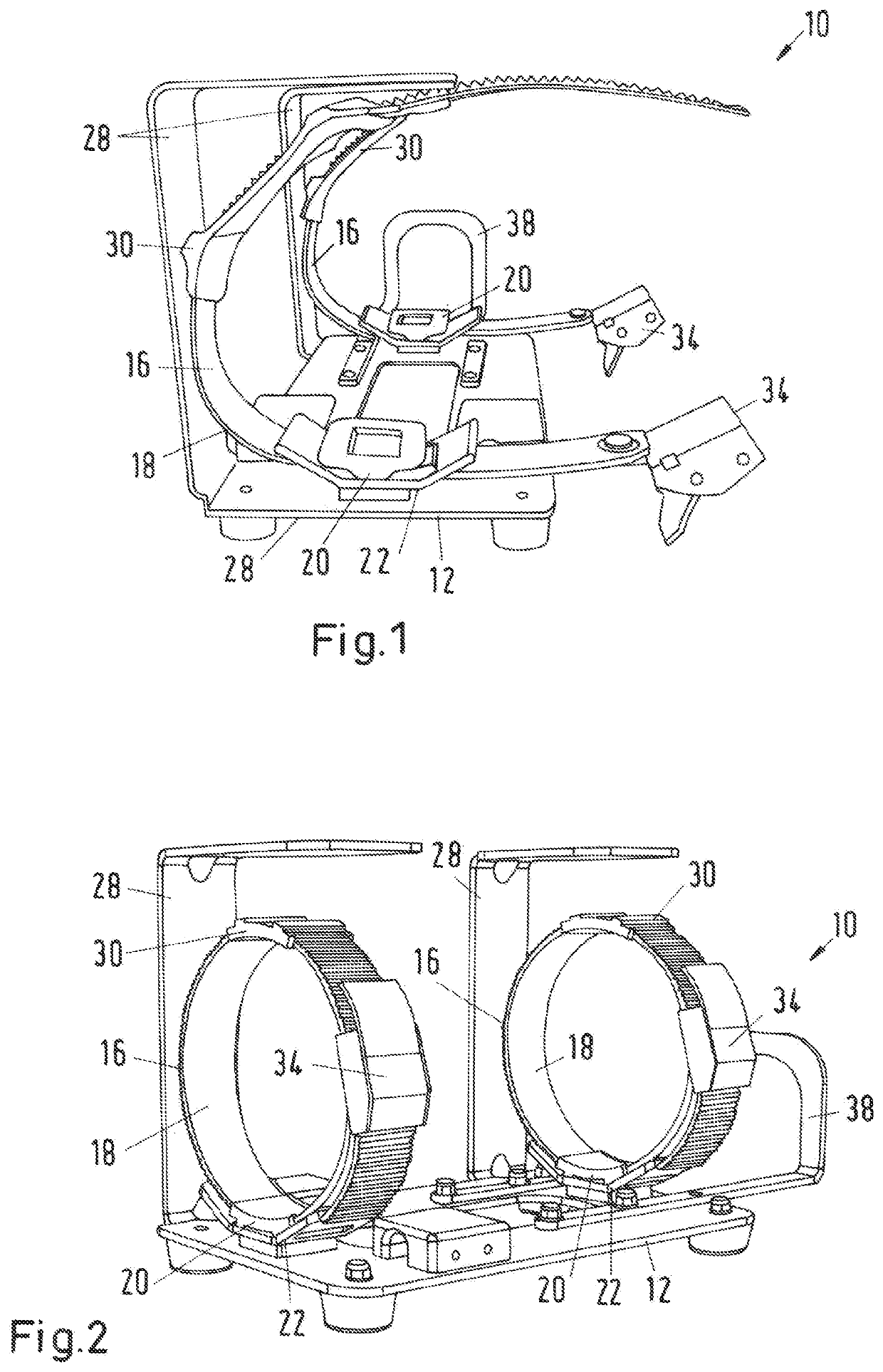 Device for holding a pressure cylinder