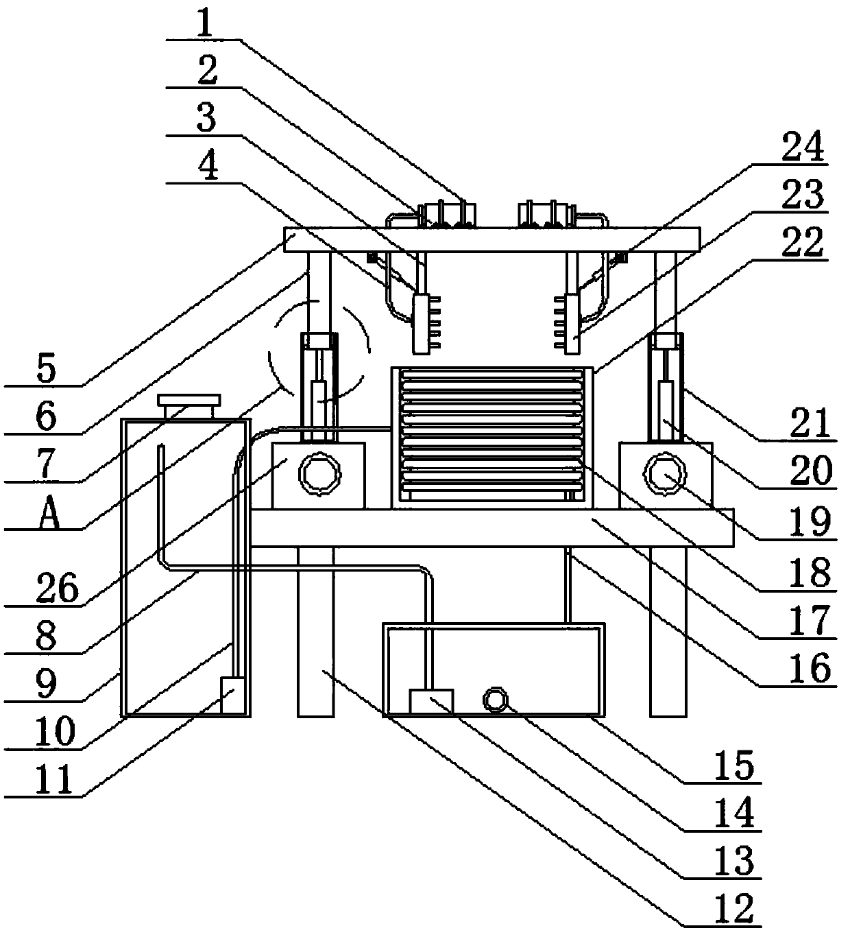 Drying device for rubber and plastic product production