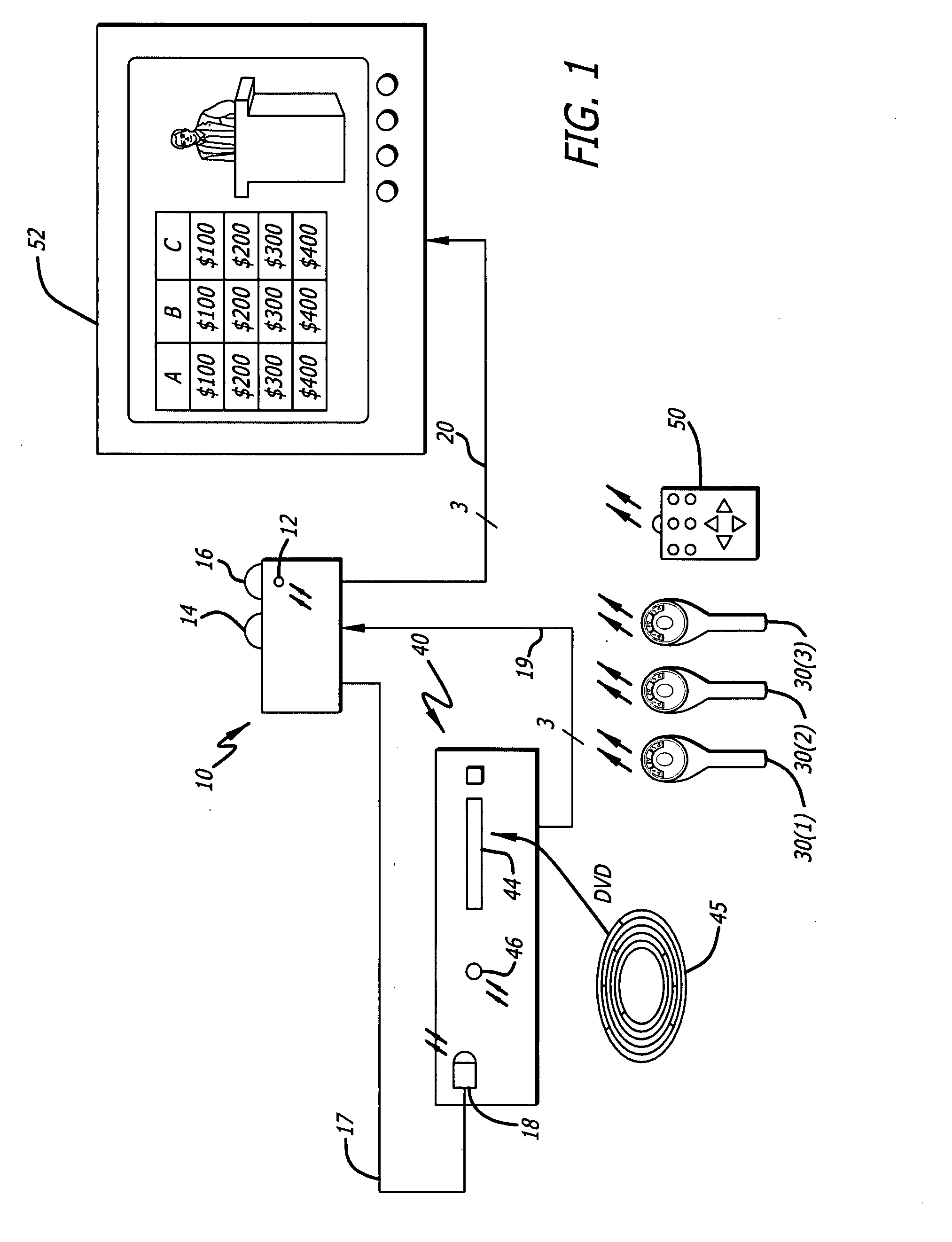 Interactive game system using game data encoded within a video signal