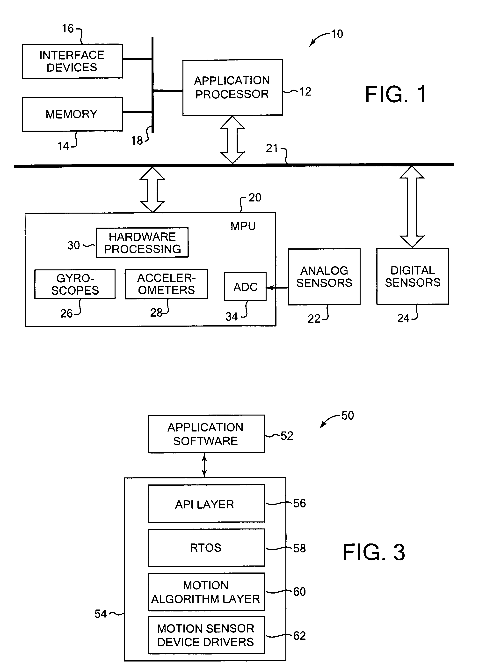 Interfacing application programs and motion sensors of a device