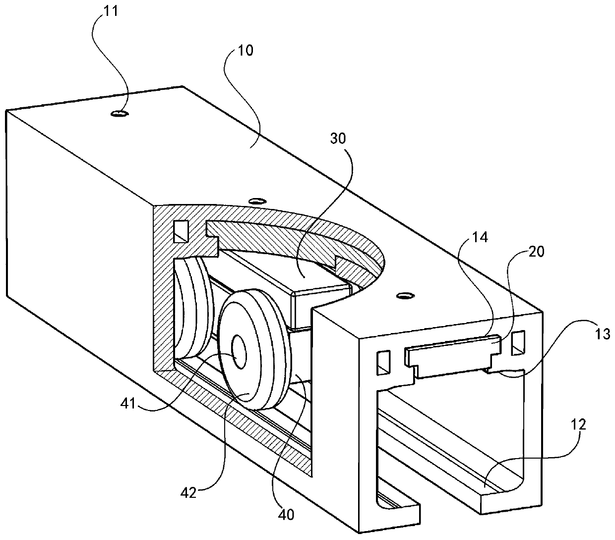 Track and idler wheel structure for decompressing idler wheels through magnetic force