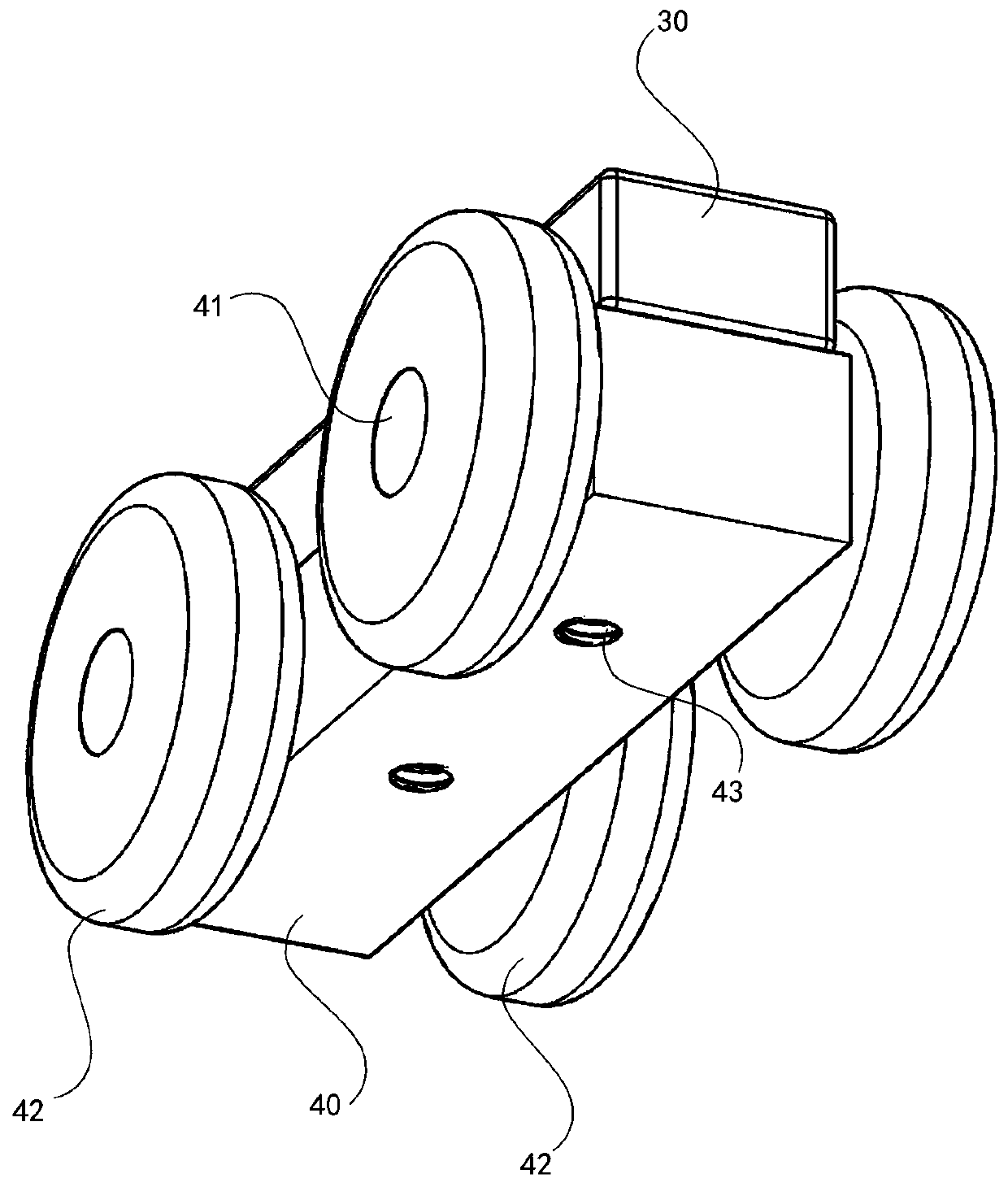 Track and idler wheel structure for decompressing idler wheels through magnetic force