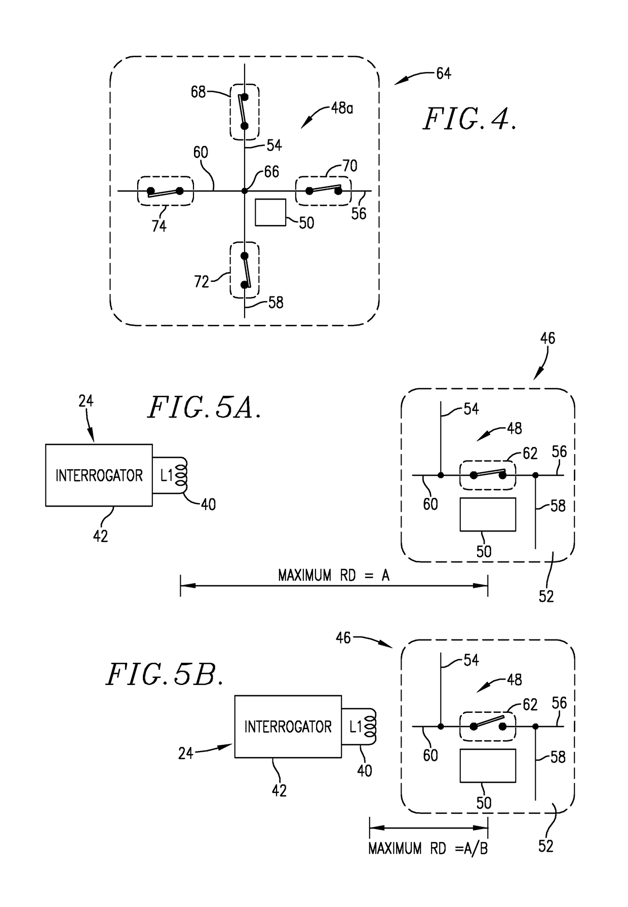 Temperature measurement system employing an electromagnetic transponder and separate impedance-changing parasitic antenna