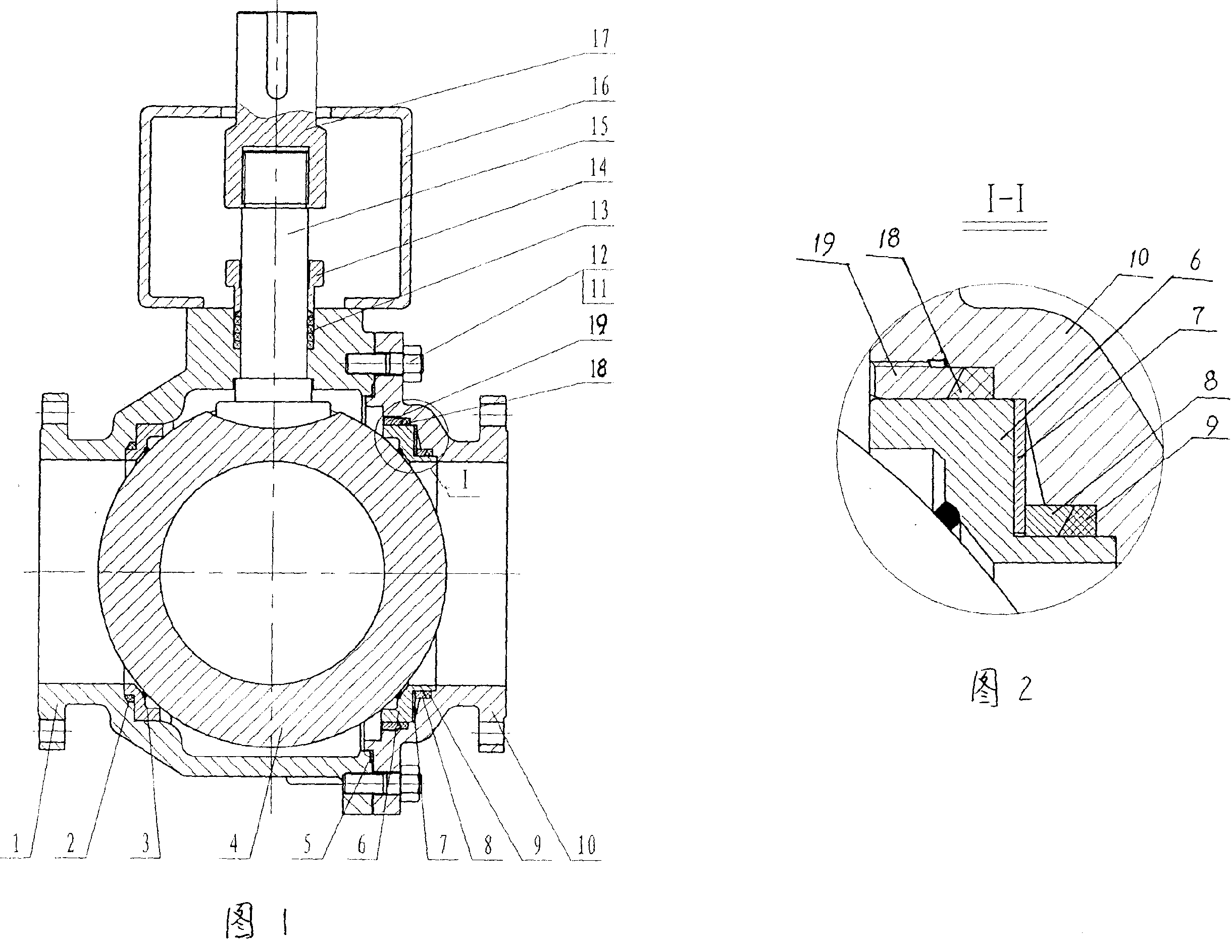 Scraper type two-way high-temperature metal hard-sealed ball valve