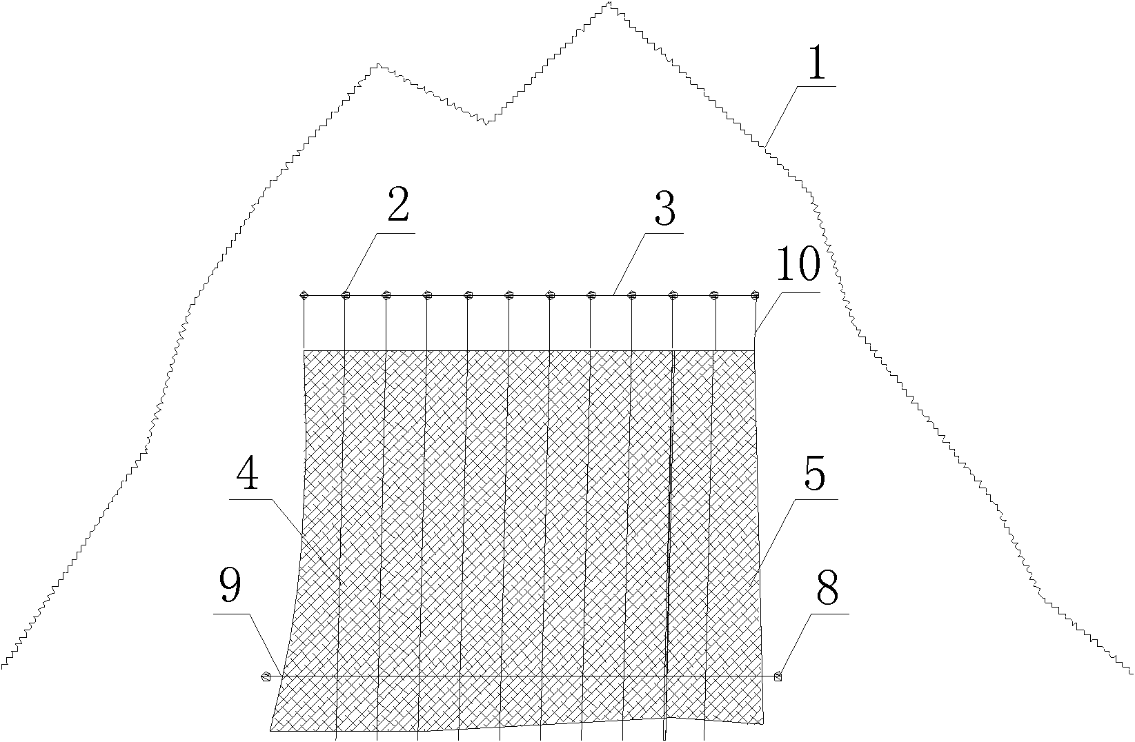Recompression supporting method of tall side slope