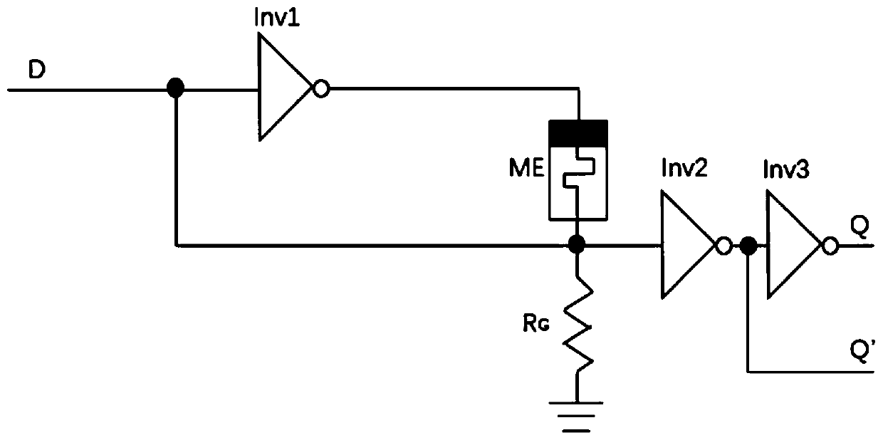 Level-triggered D flip-flop circuit based on resistive memory
