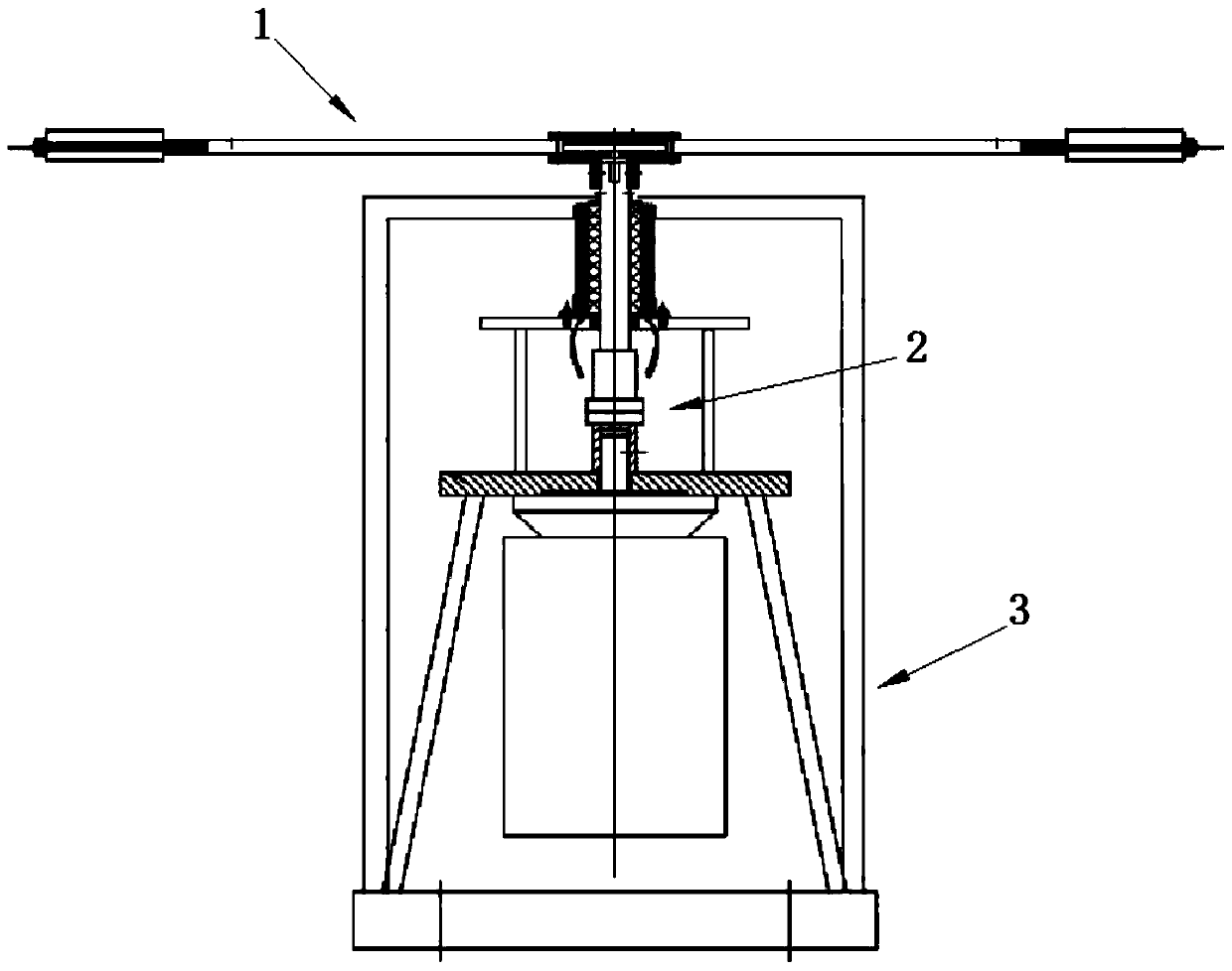 A rotating platform for helicopter rotor anti-icing/de-icing tests in an ice wind tunnel