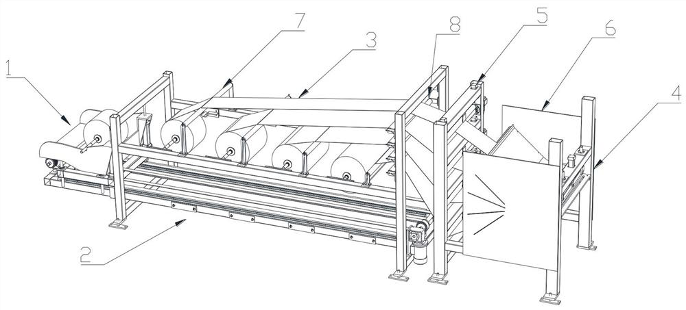 A feeding and cutting device for a product packaging machine