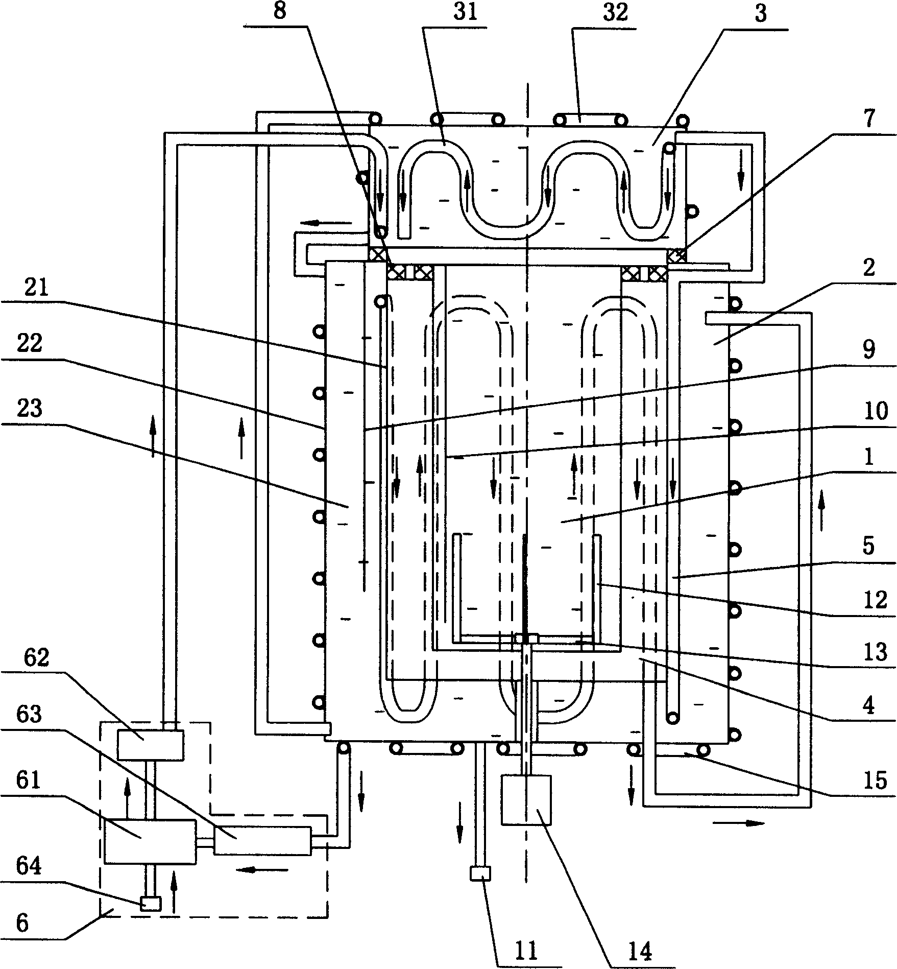 Calorimeter for bucket cover with closed circulation tube temperature control mechanism