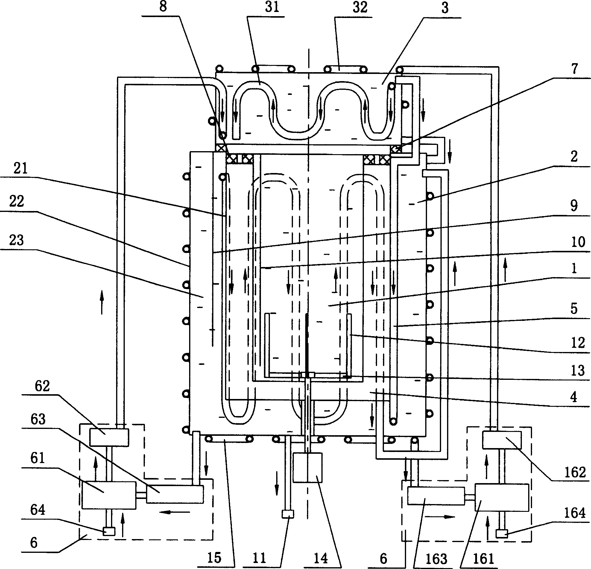 Calorimeter for bucket cover with closed circulation tube temperature control mechanism