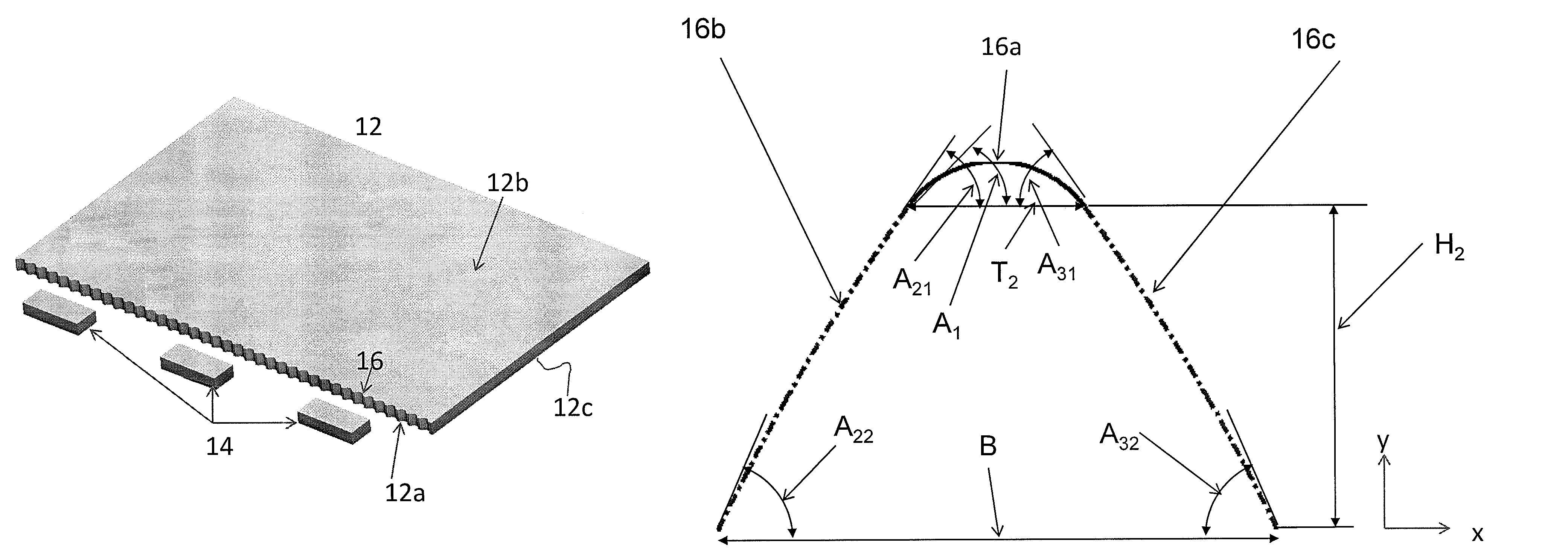 Symmetric serrated edge light guide having circular base segments