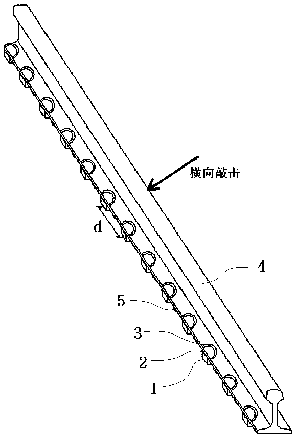 Method for detecting longitudinal force of steel rail based on transverse vibration characteristic of steel rail