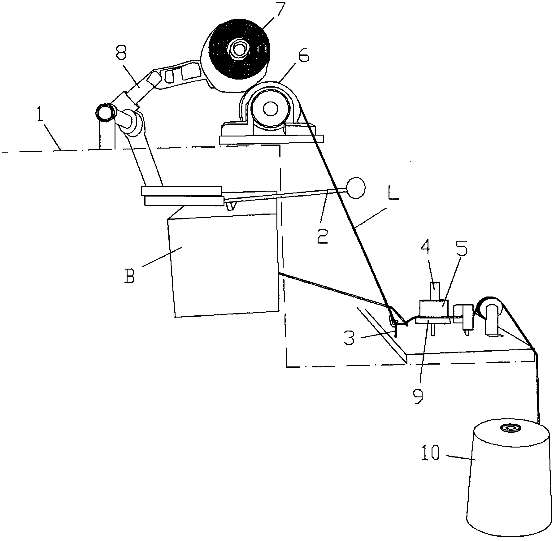 Device for automatically separating bobbin from groove drum after yarns of groove drum doffer are broken