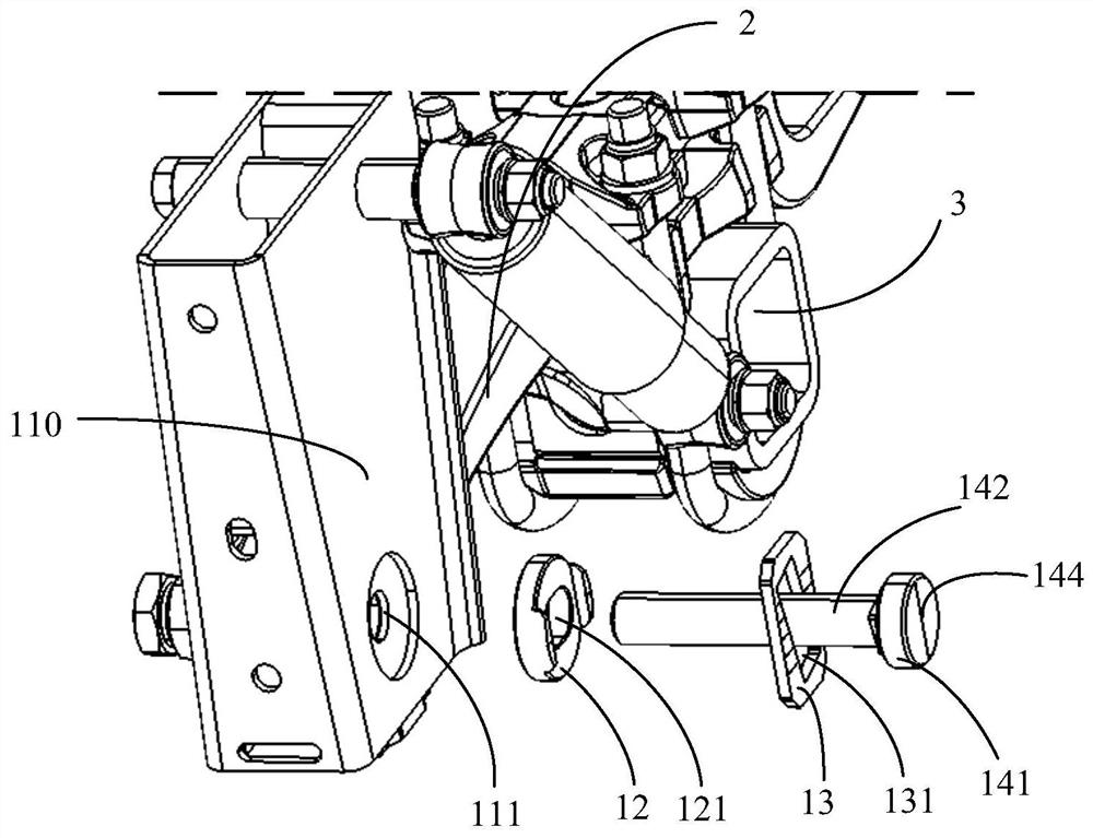 Special vehicle, guide arm adjusting device and axle adjusting method