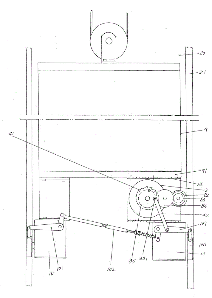 Elevator speed limiter without safety rope