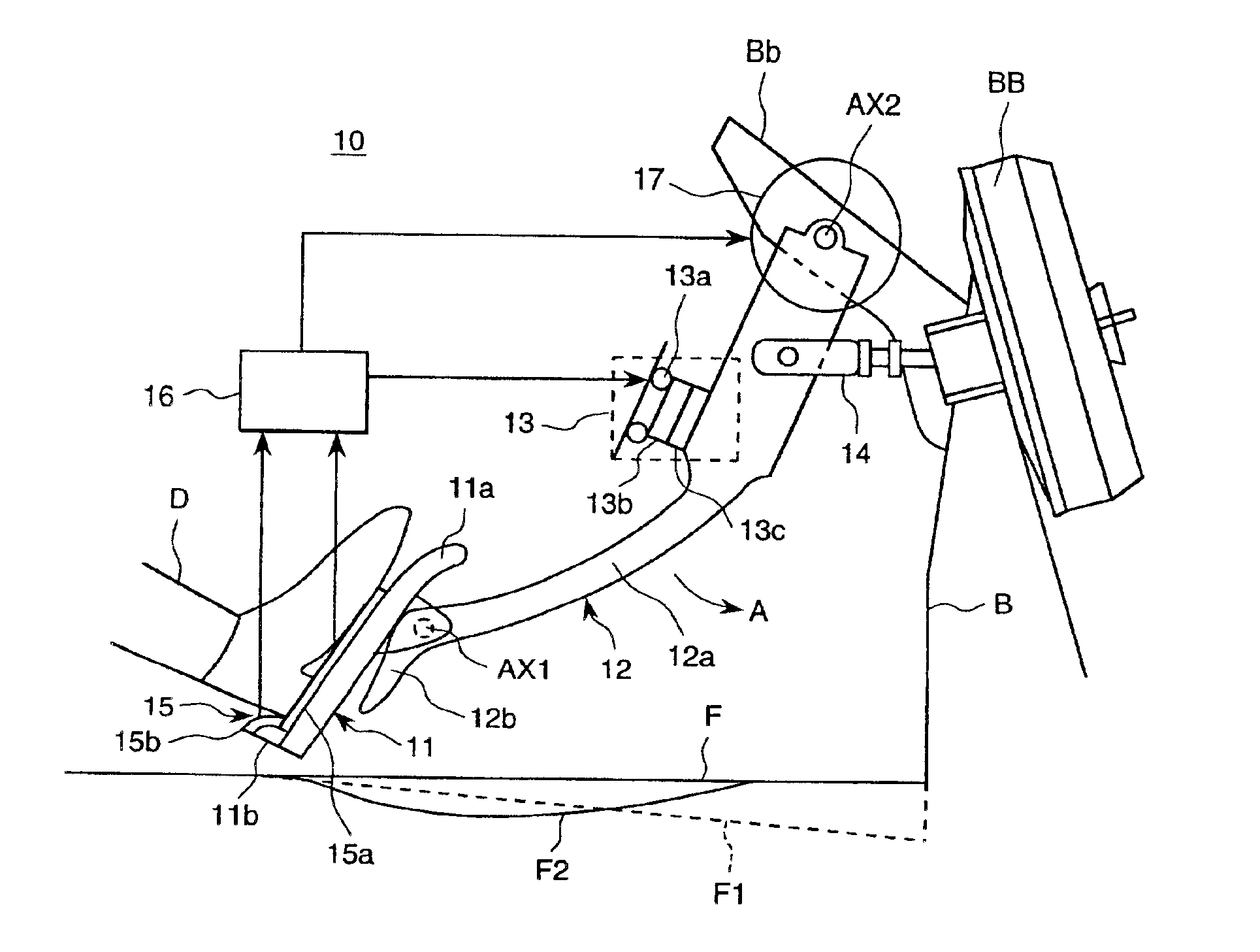 Pedal device for a vehicle and automobile using the same