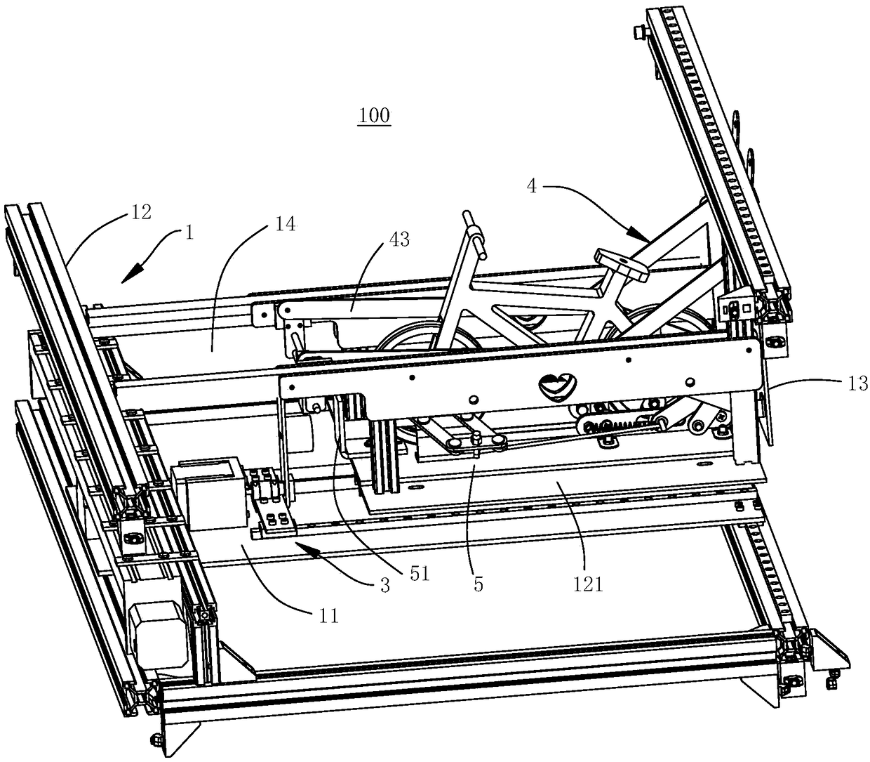 Garage structure for bicycles to enter and leave and parking garage