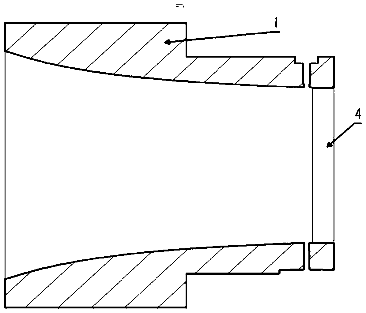 Broadband ridge sheet outward-extending four-ridge circular horn feed source antenna