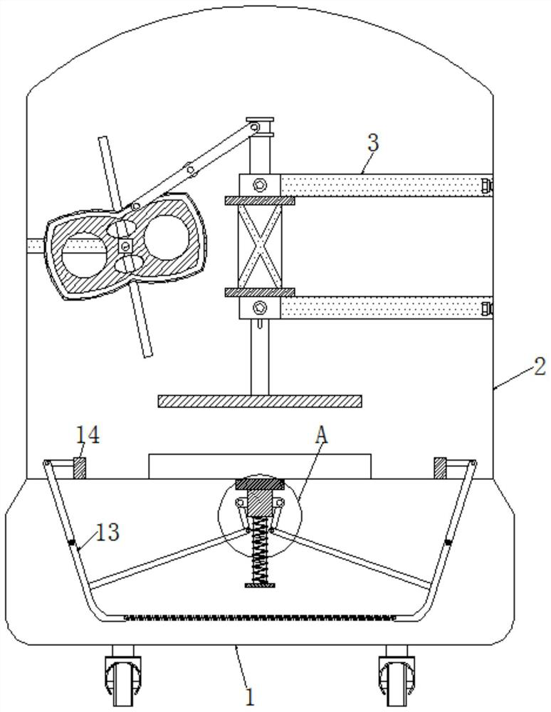 An automatic floor polishing device based on rotation and synchronous clamping