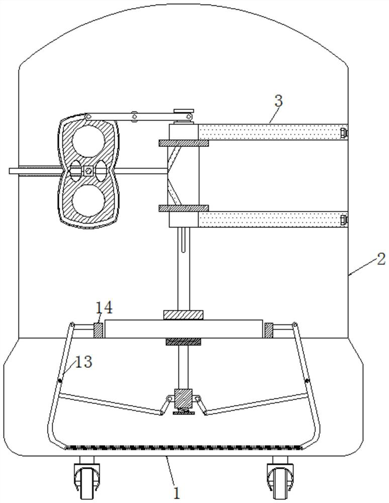 An automatic floor polishing device based on rotation and synchronous clamping