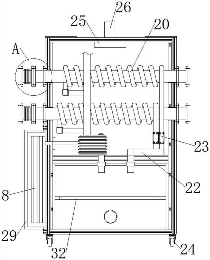 Cooling box at outlet of adhesive tape extruder