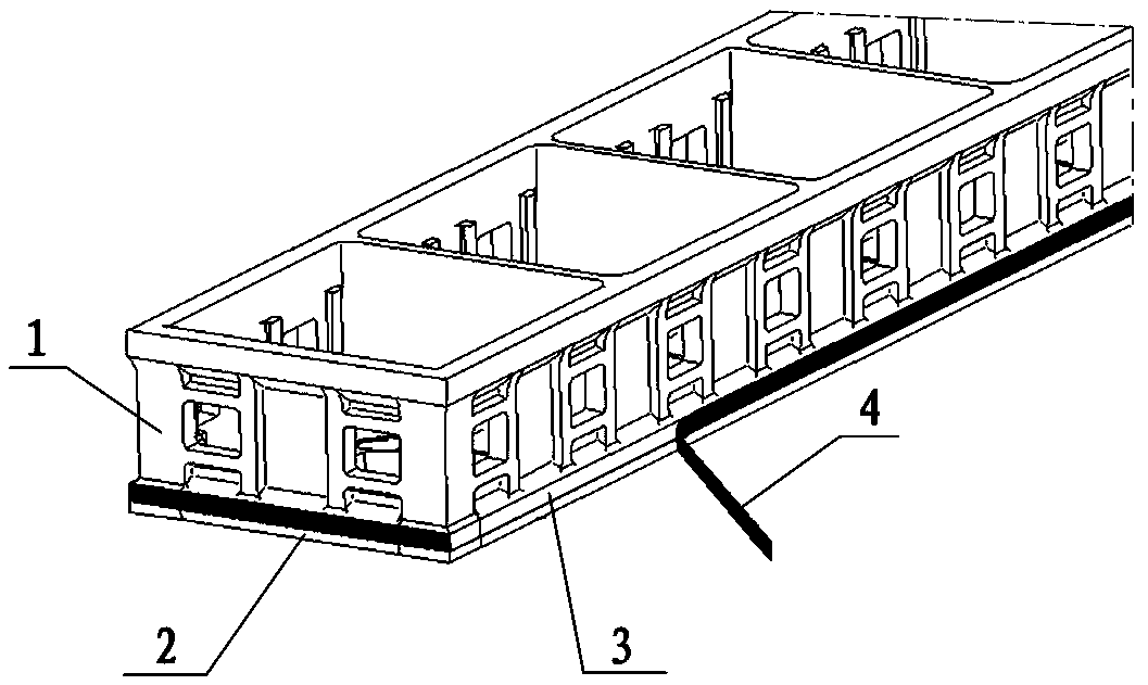 Plastic formwork with self-sealing structure and sealing method for plastic formwork