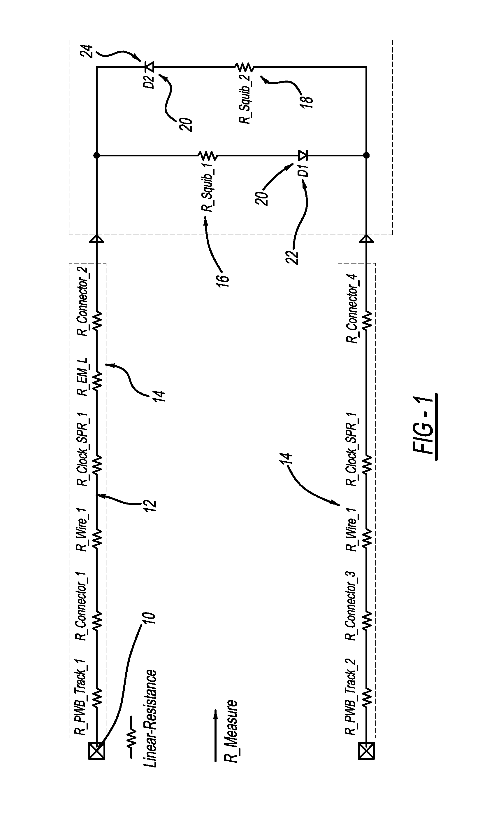 Method and System for Dianostic Measurement of Motor Vehicle Restraint System Squib Loop Resistance