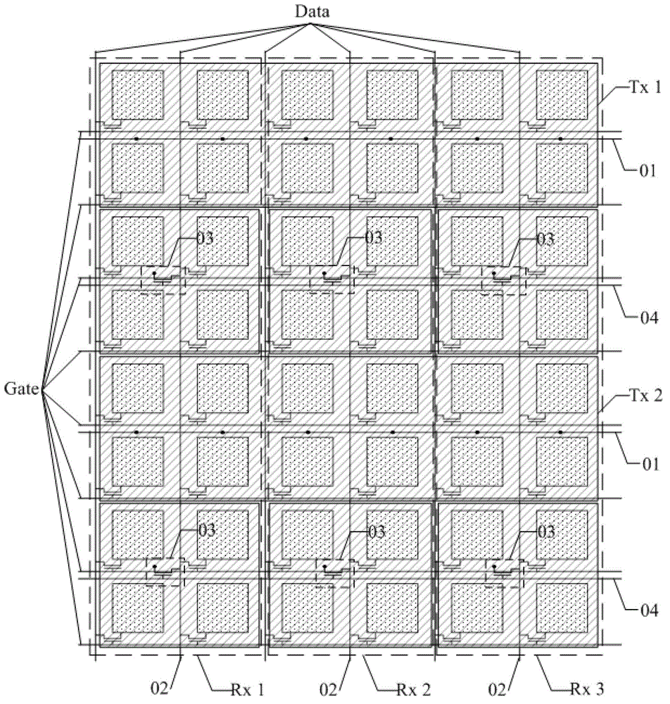 Capacitance type in cell touch panel and display device