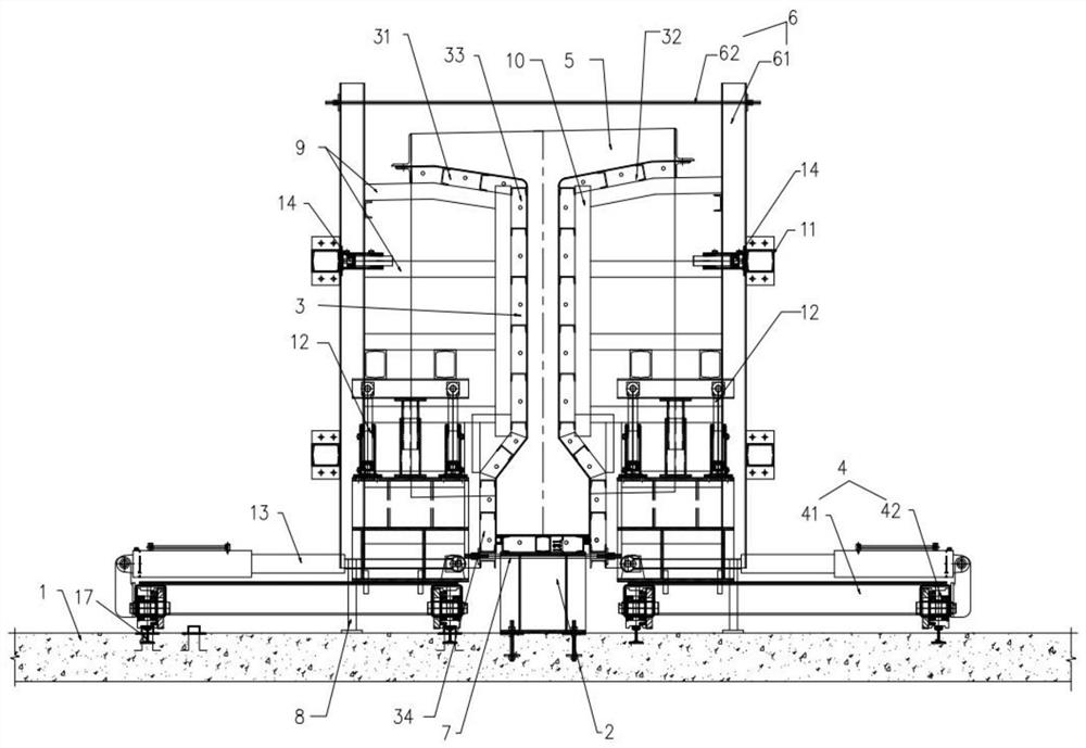 Self-propelled integral hydraulic template equipment for prefabricating T-shaped beam