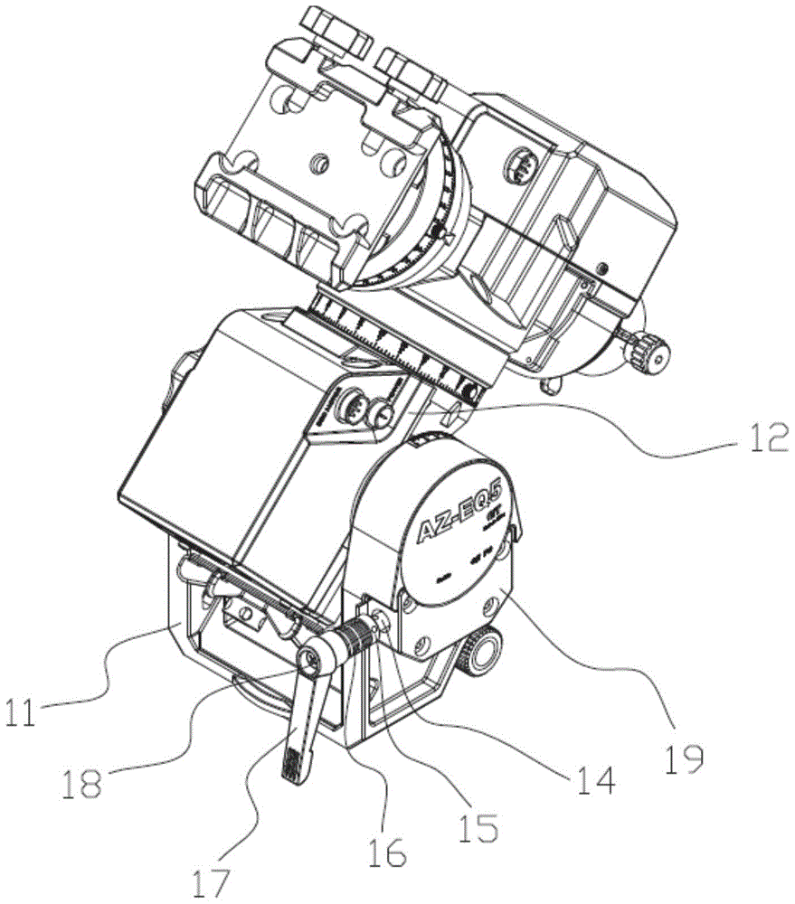 A latitude adjustment mechanism for an equatorial mount