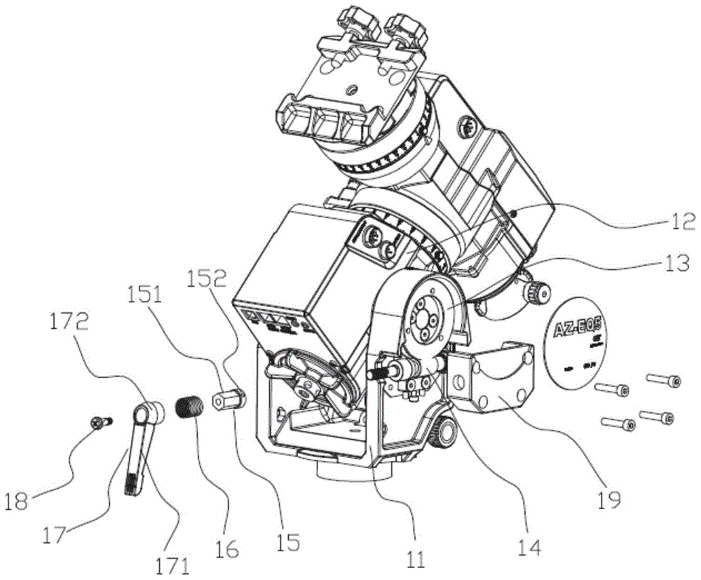 A latitude adjustment mechanism for an equatorial mount