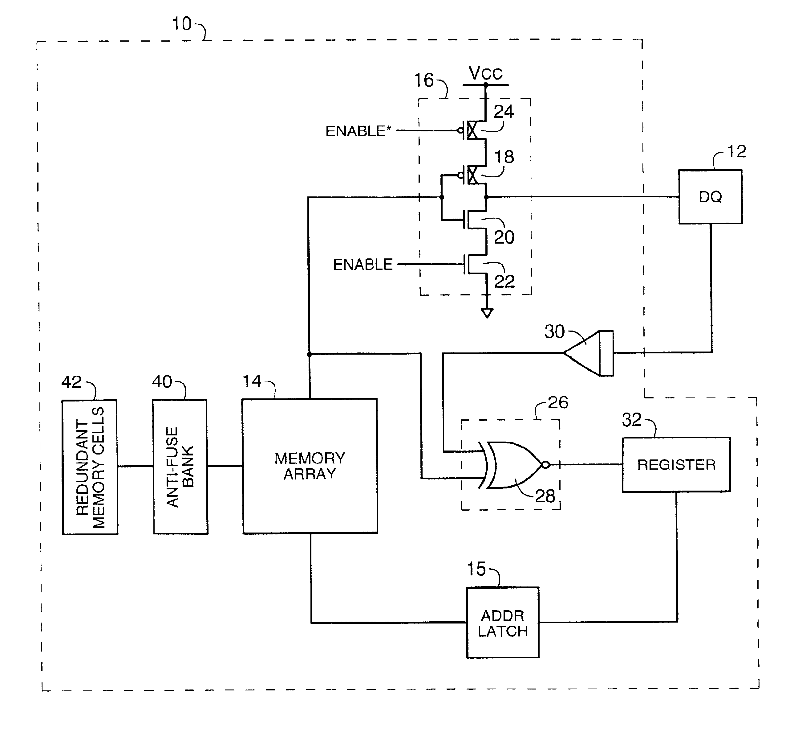 Circuit and method for test and repair