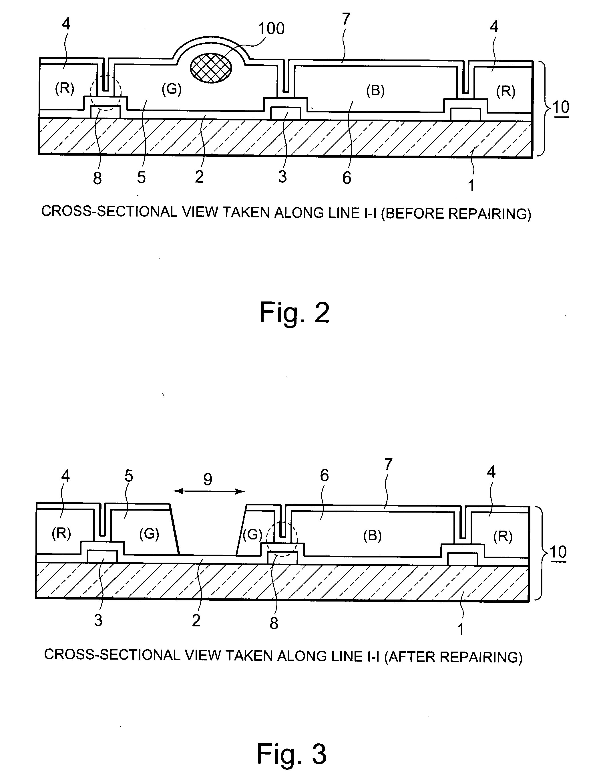 Color filter substrate, color liquid crystal display device using the same, and method for repairing the same