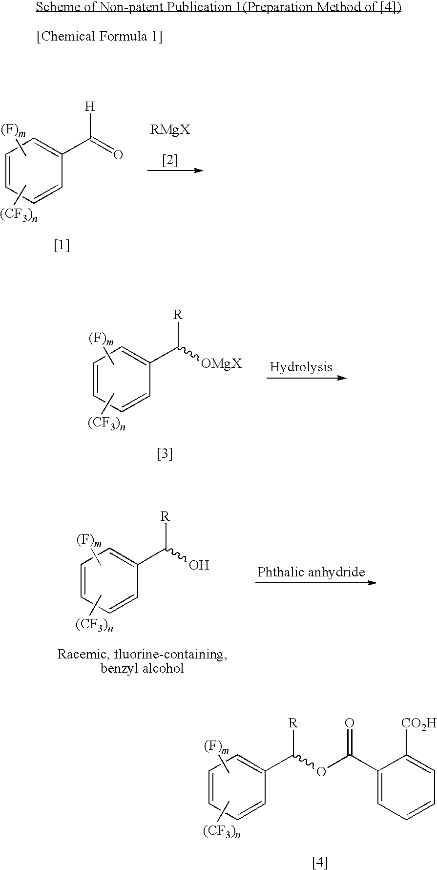 Process for Producing Optically Active Fluorobenzyl Alcohol