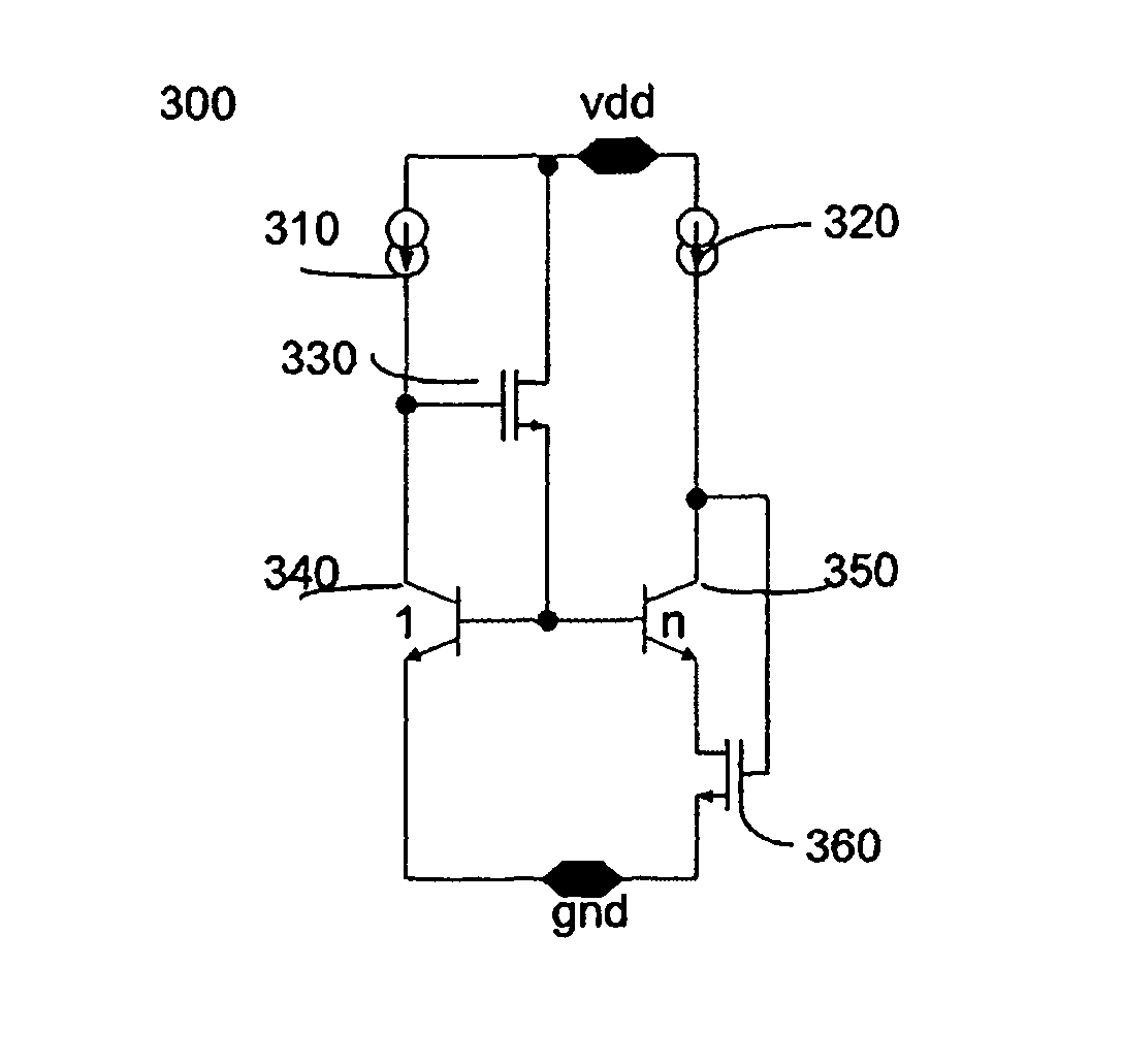 Method and circuit for low power voltage reference and bias current generator