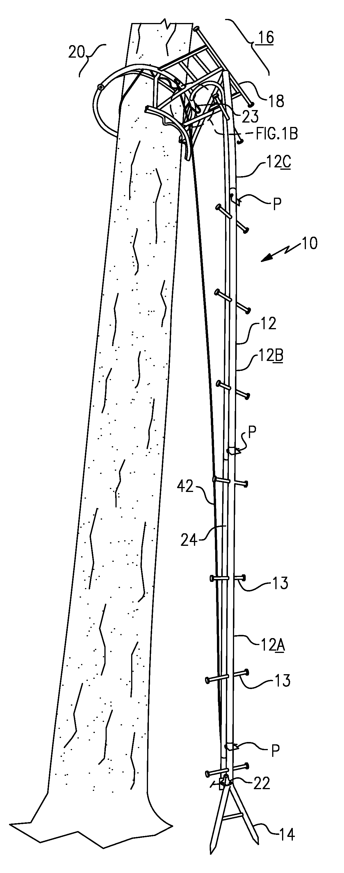 Suspended Anchored Climbing Device with Safety Features